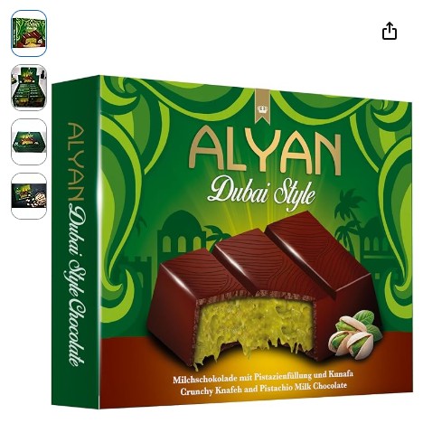 WeNatur tableta chocolate Dubai con kadayif y crema pistacho